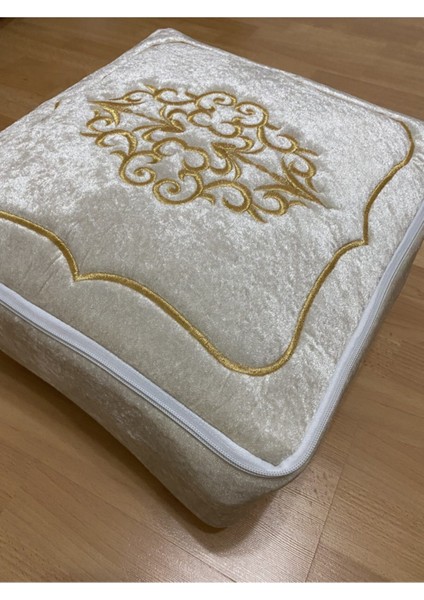 Kadife Gold Işlemeli Cappuccino Bohça 35X30 Cm, Nişan ve Düğün Hediyesi fiyatları