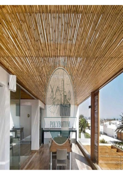200x600 doğal bambu kamış hasır dekoratif panel, bahçe ve balkon gölgelik için ideal