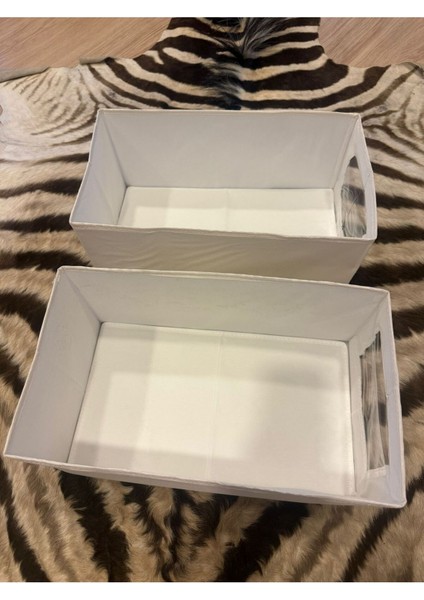 Iki Adet Bej Kutu, 44X25X20 Cm, Karton Destekli, Şık ve Dayanıklı Ürün Seti