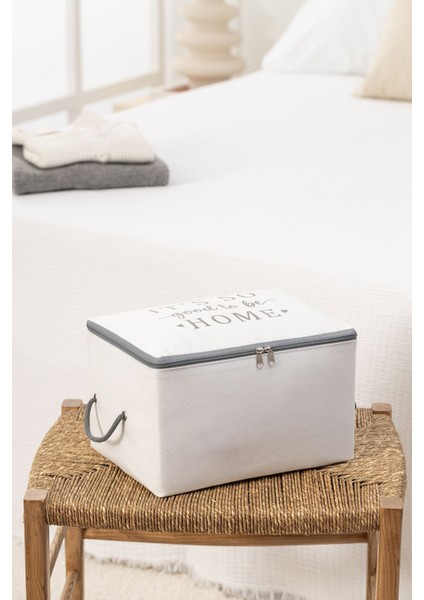 Beyaz-Gri Baskılı Küçük Boy Baza Altı Çorap ve Organizer Seti modelleri