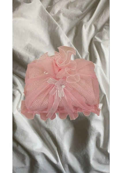 Pembe Piliseli Tül Güllü Fiyonklu Söz Nişan Süs Bohça 40X50 fırsatları