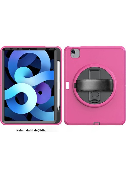 Ipad 2022 10.9 (10.nesil) Kılıf Hand Strap Tablet Kılıfı - Pembe Drstr