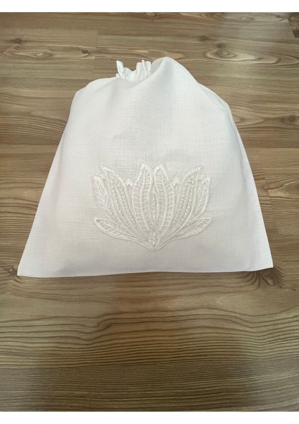 Keten Çamaşır Kesesi 38X42 Cm, Ekru, Zarif ve Hafif Tasarım