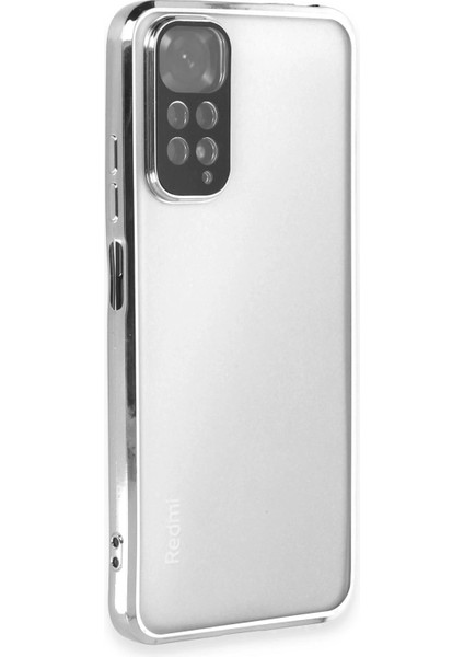 Xiaomi Redmi Note 11 Kılıf Razer Lensli Silikon - Gümüş Drstr