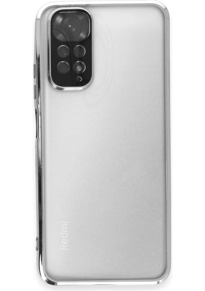 Xiaomi Redmi Note 11 Kılıf Razer Lensli Silikon - Gümüş Drstr