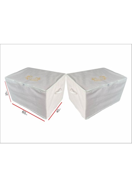 Çift Set Düzenleyici Organizer Hurç, 60X40X20 Cm, Beyaz Renk