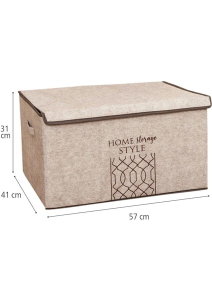 Bej Keçe Kapaklı Mega Plus Kutular 57X41X31 Cm, 3 Adet fırsatları