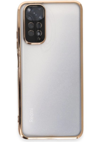Xiaomi Redmi Note 11 Kılıf Razer Lensli Silikon - Gold Drstr
