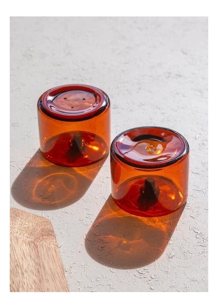 CAM0456 Yuvarlak Tuzluk Biberlik 2 Li Set Amber 6x5 cm fiyatları