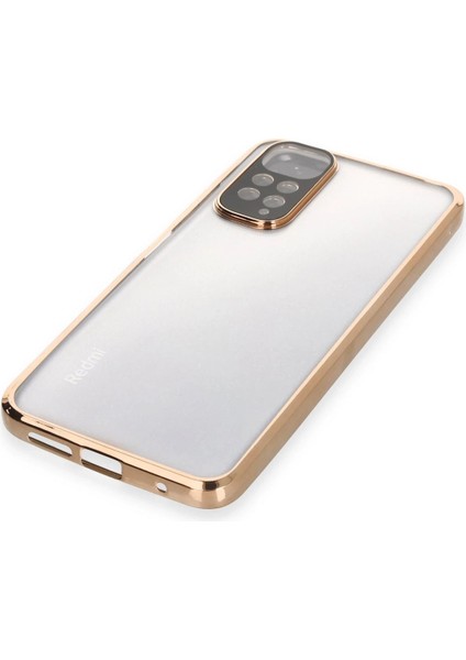 Xiaomi Redmi Note 11 Kılıf Razer Lensli Silikon - Gold Drstr
