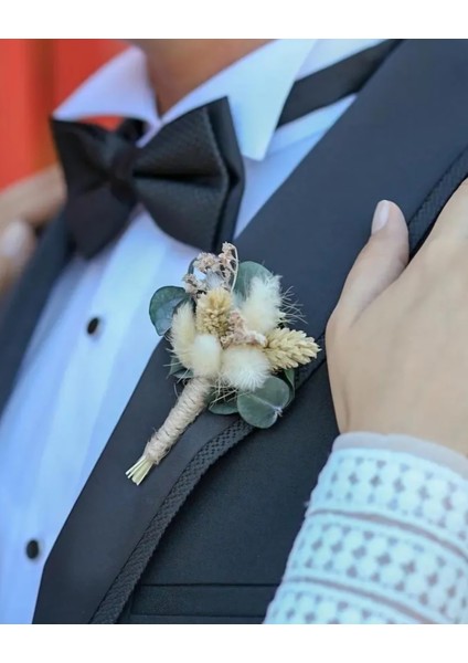 Damat Yaka Çiçeği Yaka Iğnesi Sağdıç Çiçeği Kuru Çiçek