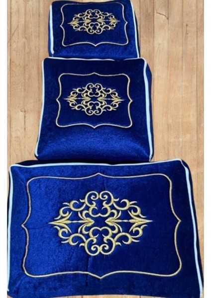 Lacivert Üçlü Gelin Damat Hurç Seti, Şık ve Kullanışlı Seyahat Aksesuarları