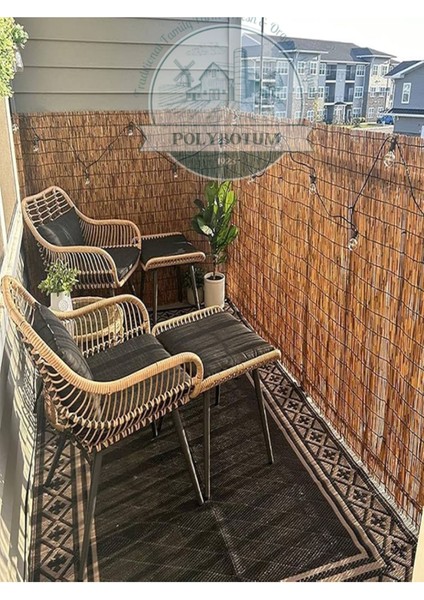 Doğal bambu kamış hasır çit, bahçe ve balkon dekoru, 100x100, sarı renk