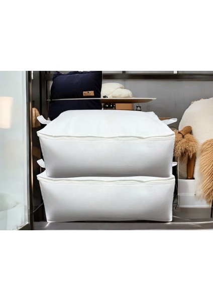 Iki Adet Büyük Beyaz Baza Altı ve Çekyat Tipi Hurç, 62X44X22 Cm, Şık ve Fonksiyonel modelleri