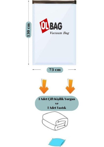 Yüksek Kaliteli Xxl Vakumlu Poşetler 73X130 Cm, Çevirmeli ve Mavi Kapakli, 2'li Set fiyatları