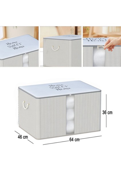 Yıkanabilir Pamuklu Bej Dikey Çizgili Büyük Hurç 41X64X35CM D117 fiyatları