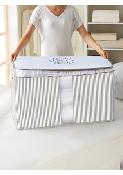 Yıkanabilir Pamuklu Bej Dikey Çizgili Büyük Hurç 41X64X35CM D117 modelleri