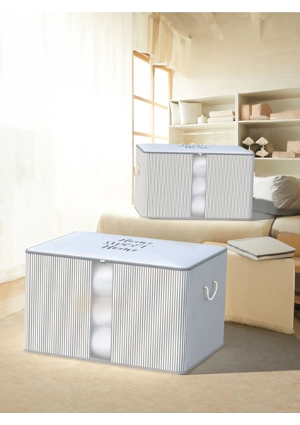 Yıkanabilir Pamuklu Bej Dikey Çizgili Büyük Hurç 41X64X35CM D117 fırsatları