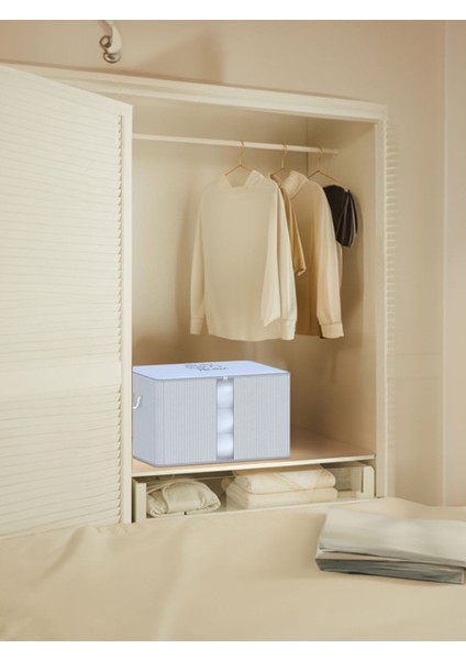 Yıkanabilir Pamuklu Bej Dikey Çizgili Büyük Hurç 41X64X35CM D117 indirimleri