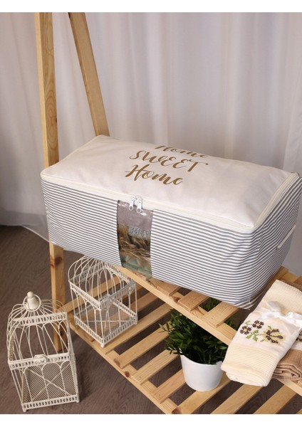 Yıkanabilir Pamuklu Gri Düzenleyici Hurç, Ev Dekorasyonu, 21X28X52CM