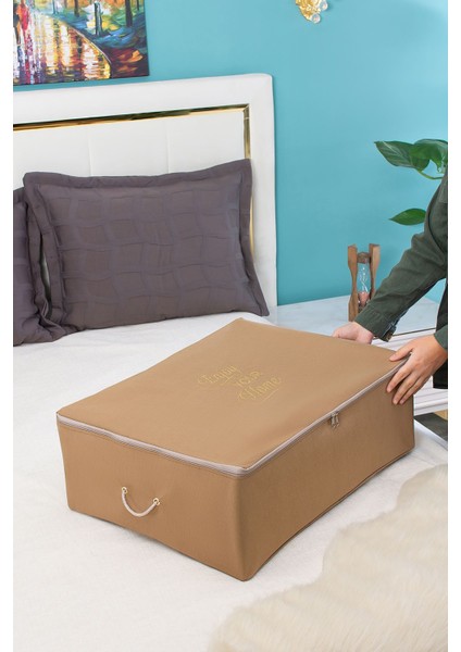 Kahverengi Büyük Boy Baza Altı Taba Hurç 62X46X22 Cm, Şık ve Kullanışlı Tasarım