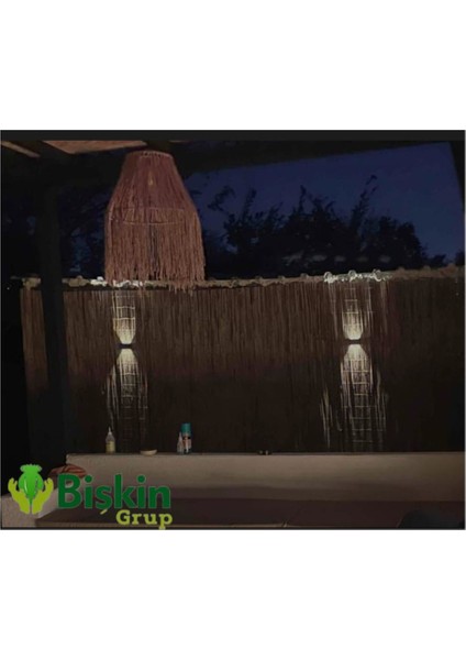 Doğal Bambu Kamış Hasır Çit, Bahçe ve Balkon Dekoru, 150x225cm, Kahverengi