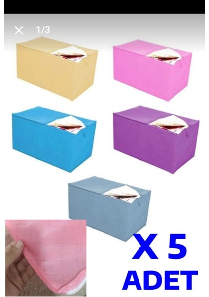 5 Adet Orta Boy Hurç Yorgan Saklama Çantası 100X52X52 Cm, Büyük Boy Baza Altı Yorgan Için