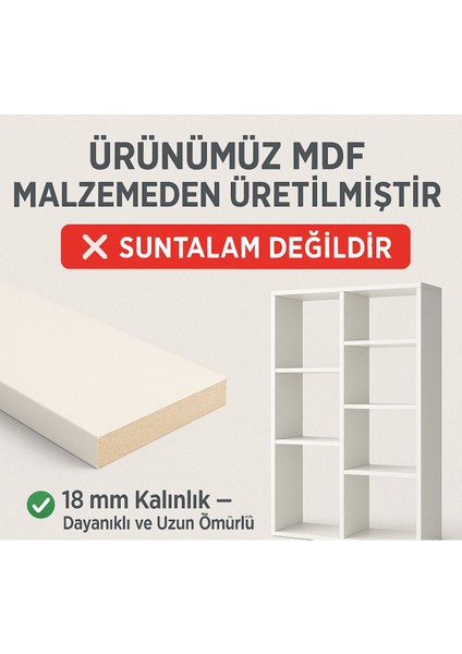3'lü Beyaz Mdf Uçan Raf Seti, Duvara Monte, Gizli Bağlantı, Dekoratif, 30X13 cm fiyatları