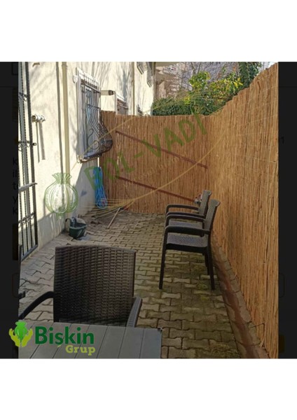 230cm yüksek, 600cm geniş doğal bambu kamış hasır çit, bahçe ve balkon dekoru modelleri