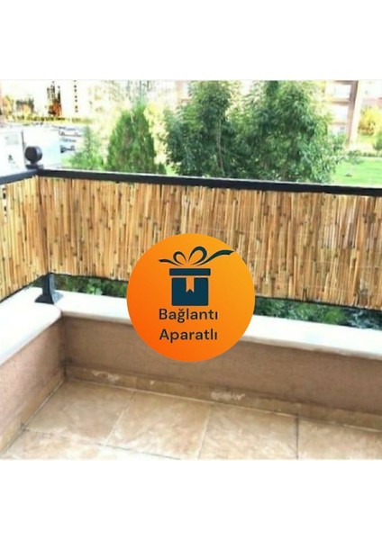 70cm x 3m Haki Kamış Hasır Balkon ve Bahçe Çiti, Dekoratif ve Şık Tasarım