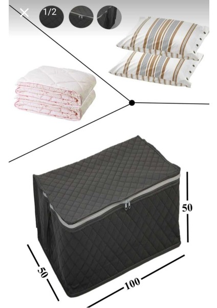 Büyük Boy Saklama Hurcu Seti, 100X50X50 Cm, Baza ve Çekyat Altı Için Uygun modelleri