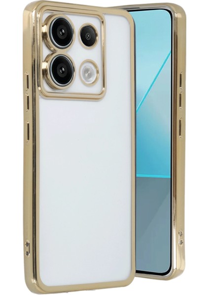 Xiaomi Poco X6 Kılıf Razer Lensli Silikon - Gold Drstr