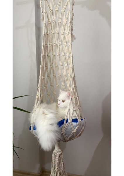 Makrome File Desen Kedi Salıncağı ve Yatağı, Kedi Hamağı, Rahat ve Şık Tasarım