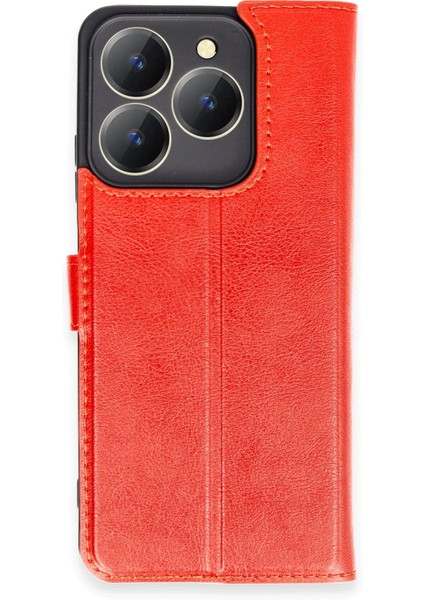 Realme C63 Kılıf Trend S Plus Kapaklı Kılıf - Kırmızı Drstr