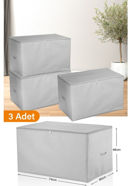 Büyük Boy Gri Benekli Hurç Seti 74X46X46 Cm, Şık ve Kullanışlı Saklama Çözümü