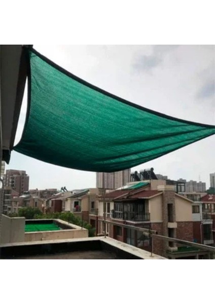 Yeşil Balkon Filesi, Şeritli, Halkalı, 3x17 m, Dayanıklı Polietilen Malzeme