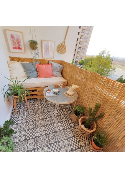 80 cm x 7 m doğal kamış hasır balkon ve bahçe çiti, şık ve dayanıklı seçim