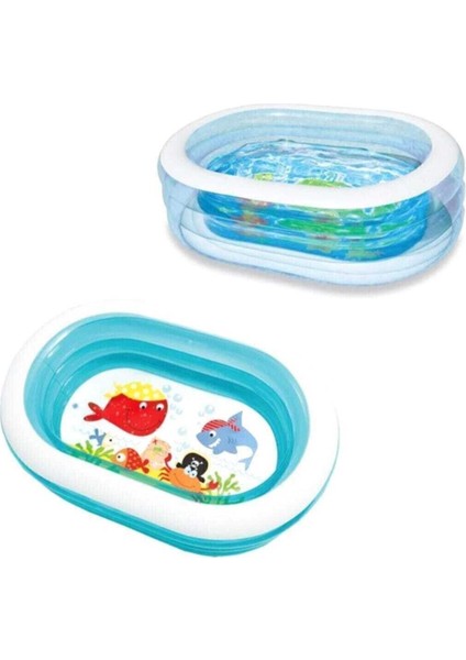Şeffaf Oval Yüzme Havuzu 163X107X46 Cm, Rahat ve Eğlenceli Yaz Aktiviteleri
