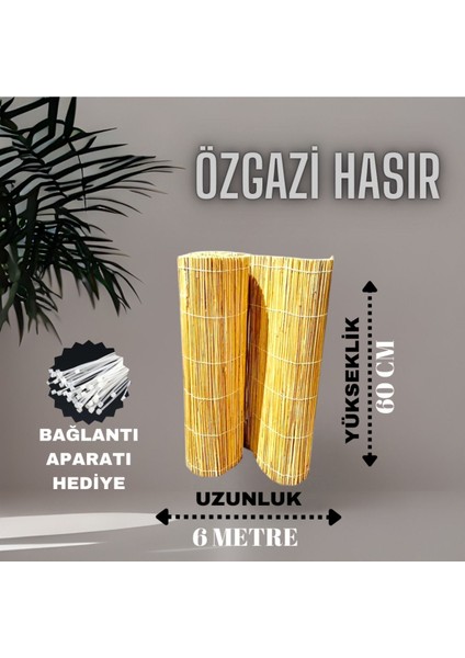 60 cm x 6 Metre Doğal Kamış Hasır Balkon Çiti