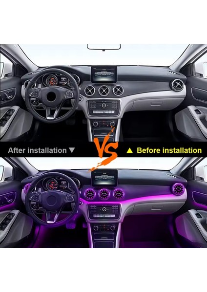 Mercedes A W176 Cla W117 Gla W156 Airwent Havalandırma Menfez Seti Ledli Ambiyans 64 Renk 2013-2019 modelleri