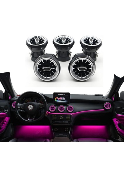 Mercedes A W176 Cla W117 Gla W156 Airwent Havalandırma Menfez Seti Ledli Ambiyans 64 Renk 2013-2019 fırsatları