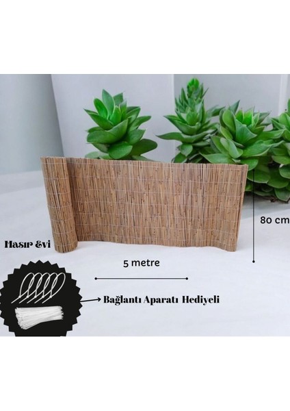 80 cm x 5 m Haki Hasır Balkon Çiti, şık ve dayanıklı dekoratif çözüm