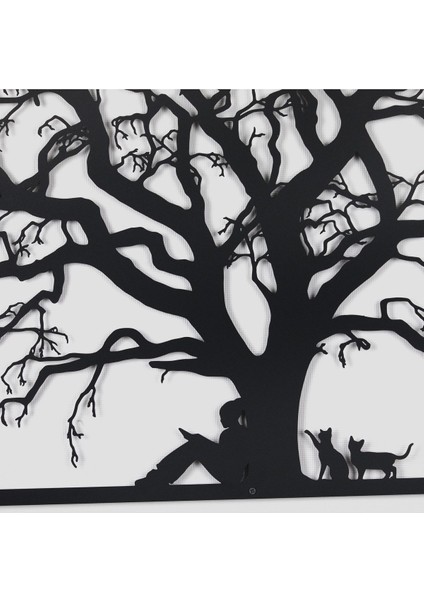 Ağaç ve Hayvan Detaylı Metal Duvar Dekoru, Şık ve Modern Tasarım (100X67 Cm) fiyatları