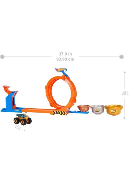 JBX64 Hot Wheels Monster Trucks Döngü ve Takla Bigfoot Oyun Parkuru indirimleri