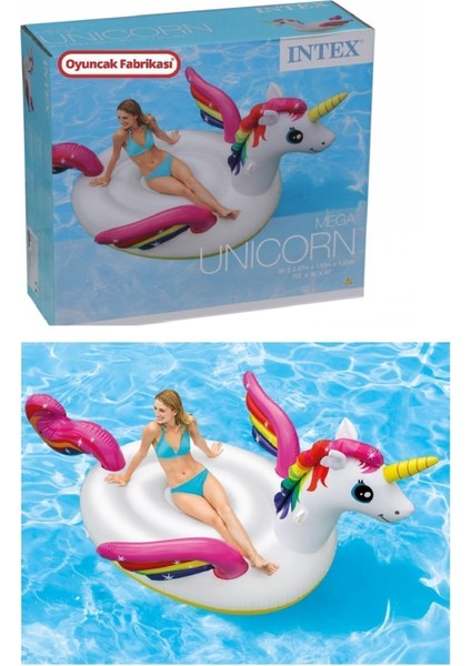 Renkli Unicorn Şişme At, Çocuklar Için Eğlenceli ve Güvenli Oyun Parkuru