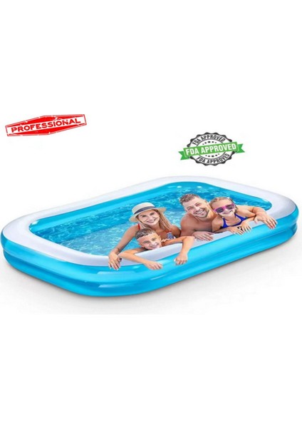 Büyük Boy Dikdörtgen Şişme Yüzme Havuzu 190X135X45CM, Açık ve Kapalı Kullanım