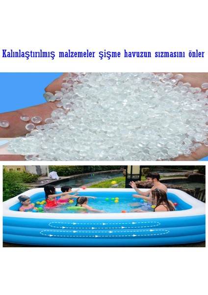 Büyük Boy Dikdörtgen Şişme Yüzme Havuzu 190X135X45CM, Açık ve Kapalı Kullanım