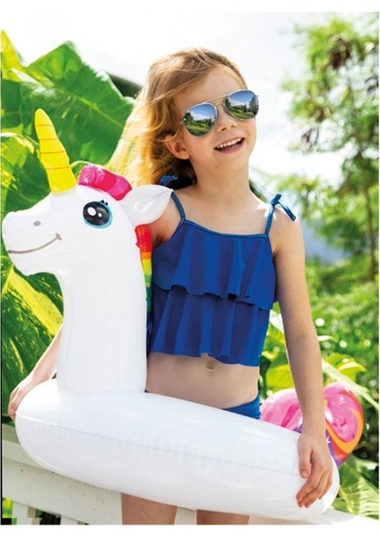 Şişme Unicorn Simit, Çocuklar Için Renkli ve Eğlenceli 107X58 cm
