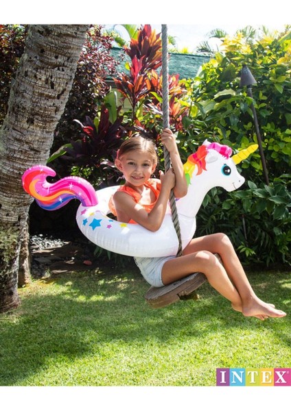 Şişme Unicorn Simit, Çocuklar Için Renkli ve Eğlenceli 107X58 cm