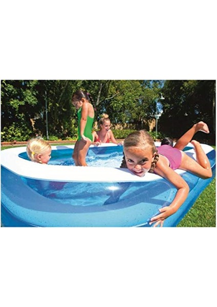 Büyük Dikdörtgen Aile Havuzu, Renkli, 201X150X51CM, Eğlence ve Serinlik Için Mükemmel fiyatları
